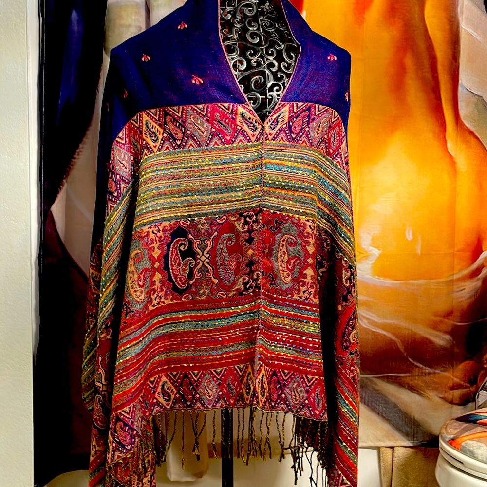 Handmade Indian Pancho from India   So intricate detailed and ornate beautiful